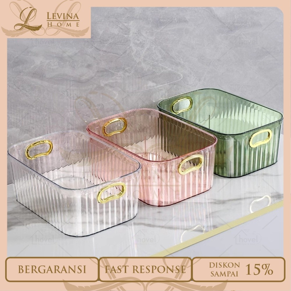 Kotak Akrilik Wadah Penyimpanan Kosmetik Skincare Alat Make Up Aksesoris Multifungsi [Levina Home]