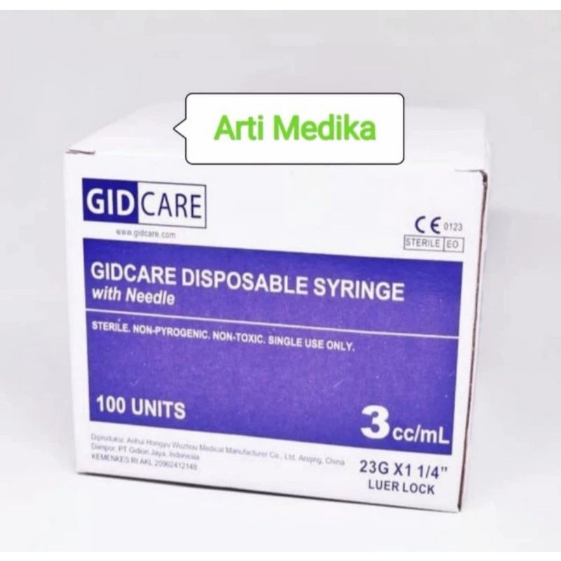 Spuite 3ml Gidcare Spet 3cc Box 100pc / Promo Murah