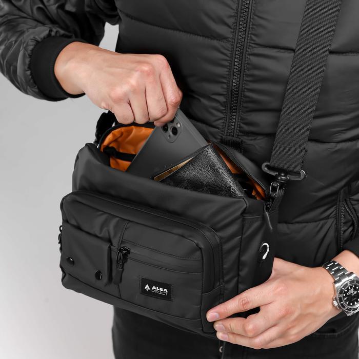 Promo  ALBA PROJECT | Slingbag Axton | Tas Selempang Pria Waterproof - Hitam