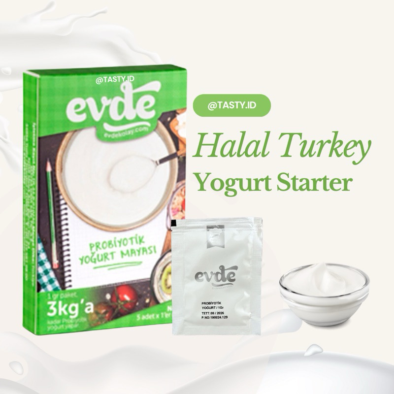 HALAL Premium Yogurt Starter Evde Turki (1Pcs)  / Yogurt Culture / Kultur Yogurt / Bibit Yogurt / Bi