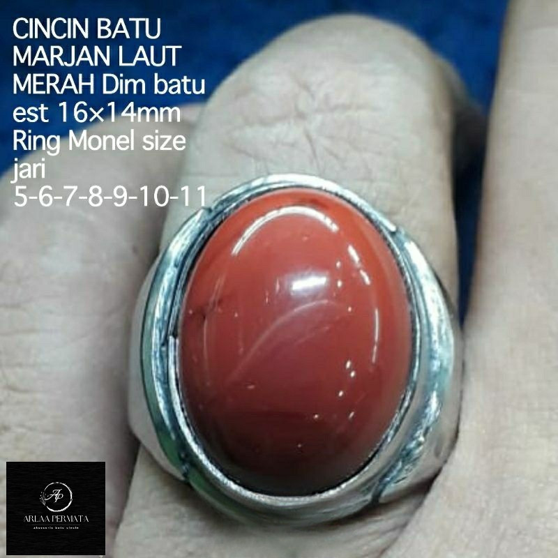 CINCIN BATU MARJAN LAUT MERAH NATURAL ALAM 100%