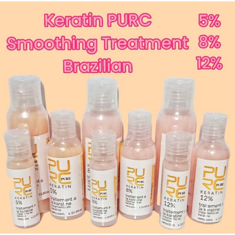 Pelurus Rambut Keratin PURC 5% 8% 12% Treatment Smoothing Pure Brazilian