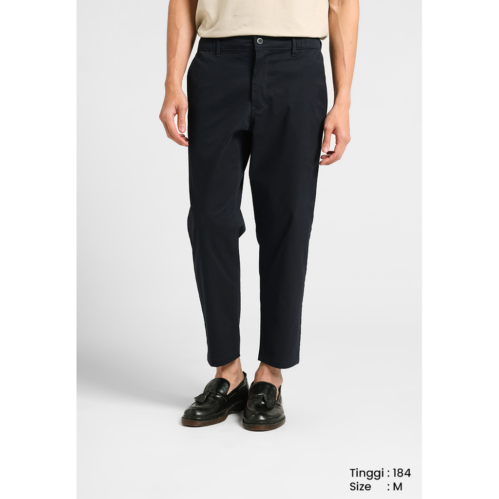 MANZONE - Celana Panjang Ankle Pria Aleey 01 - Black