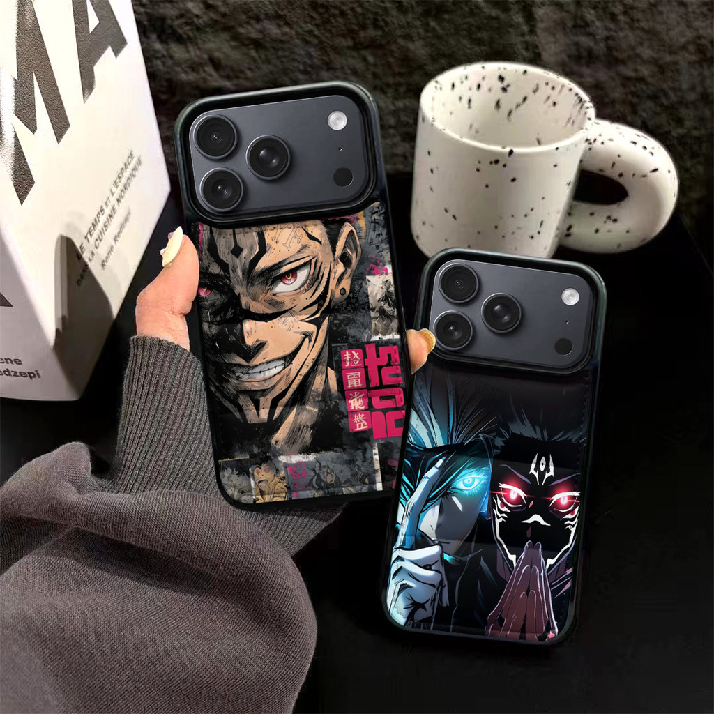 Premium Jujutsu Kaisen Character Puffer Down Jacket Case For iPhone X XR 11‑17 Pro Max, Full Protect