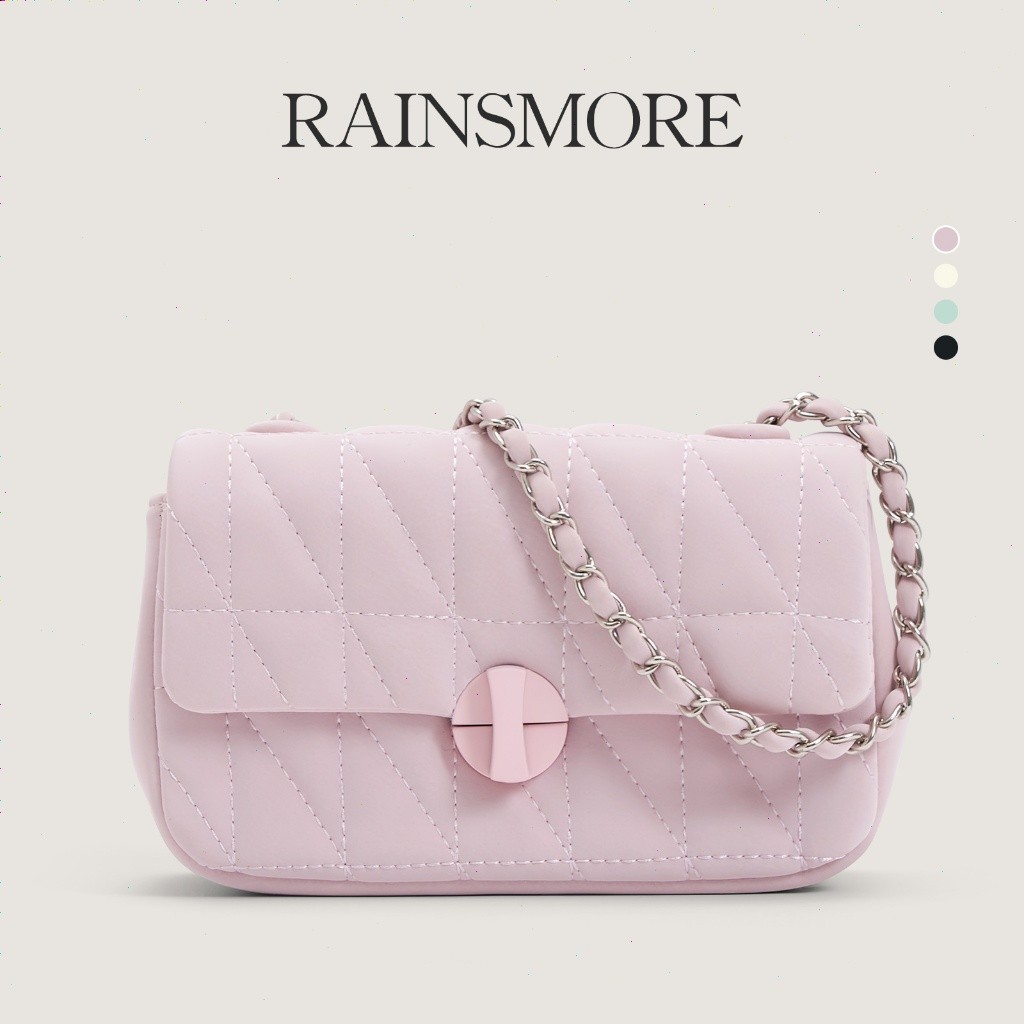 ZAHASHOP Warna hijau ready stok ,RAINSMORE Tas Wanita Mewah - Kotak Kecil Rantai, Model Baru Bisa Se