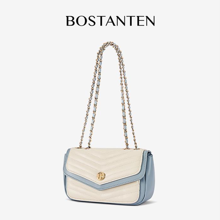 BOSTANTEN Sling Bag Shoulder Bag Tas Bahu Tas Selempang Wanita Tas Tangan Hitam Putih - Warna biru d