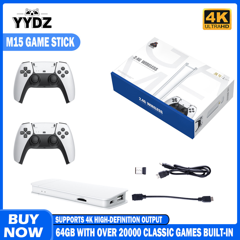 M15 retro game console 64GB 20000+game 4K high-definition output handheld video game stick 20+emulat