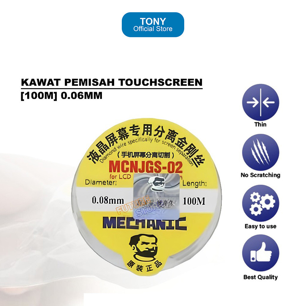 Kawat Pemisah MECHANIC JGS02 - 100m 0.06mm LCD Touchscreen Separator Wire - JGS02