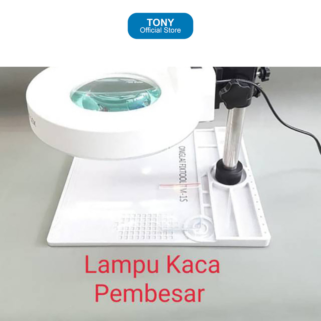 KACA PEMBESAR + LAMPU NEON BUKAT ONGLAI FIXTOOL M-10X ORIGINAL lampu