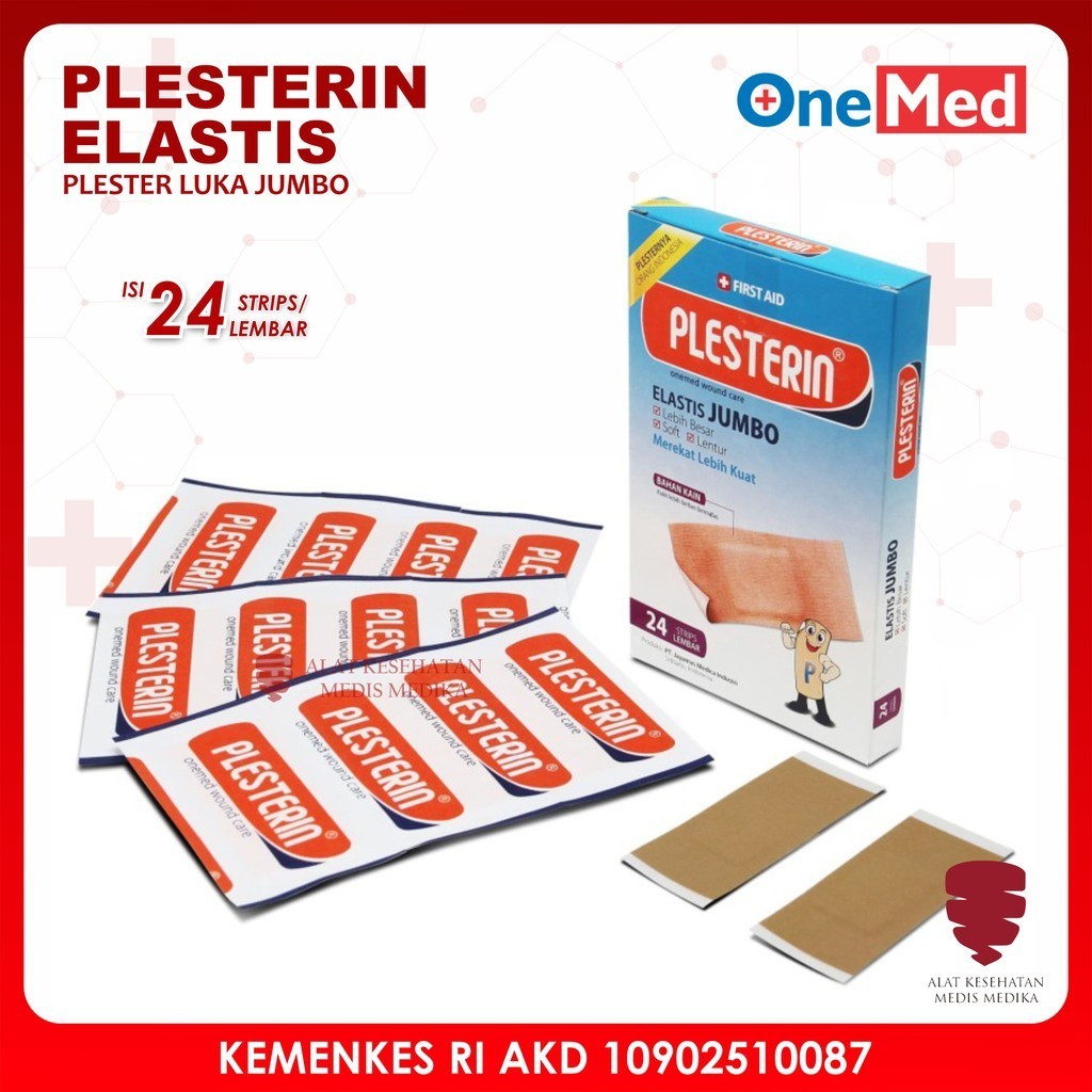 Plesterin Elastis Jumbo Isi 24 Pcs Plester Luka Coklat Plaster Onemed p3k