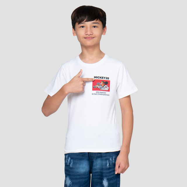 Disney Mickey Racer Print Kaos Anak Laki-laki 123622894