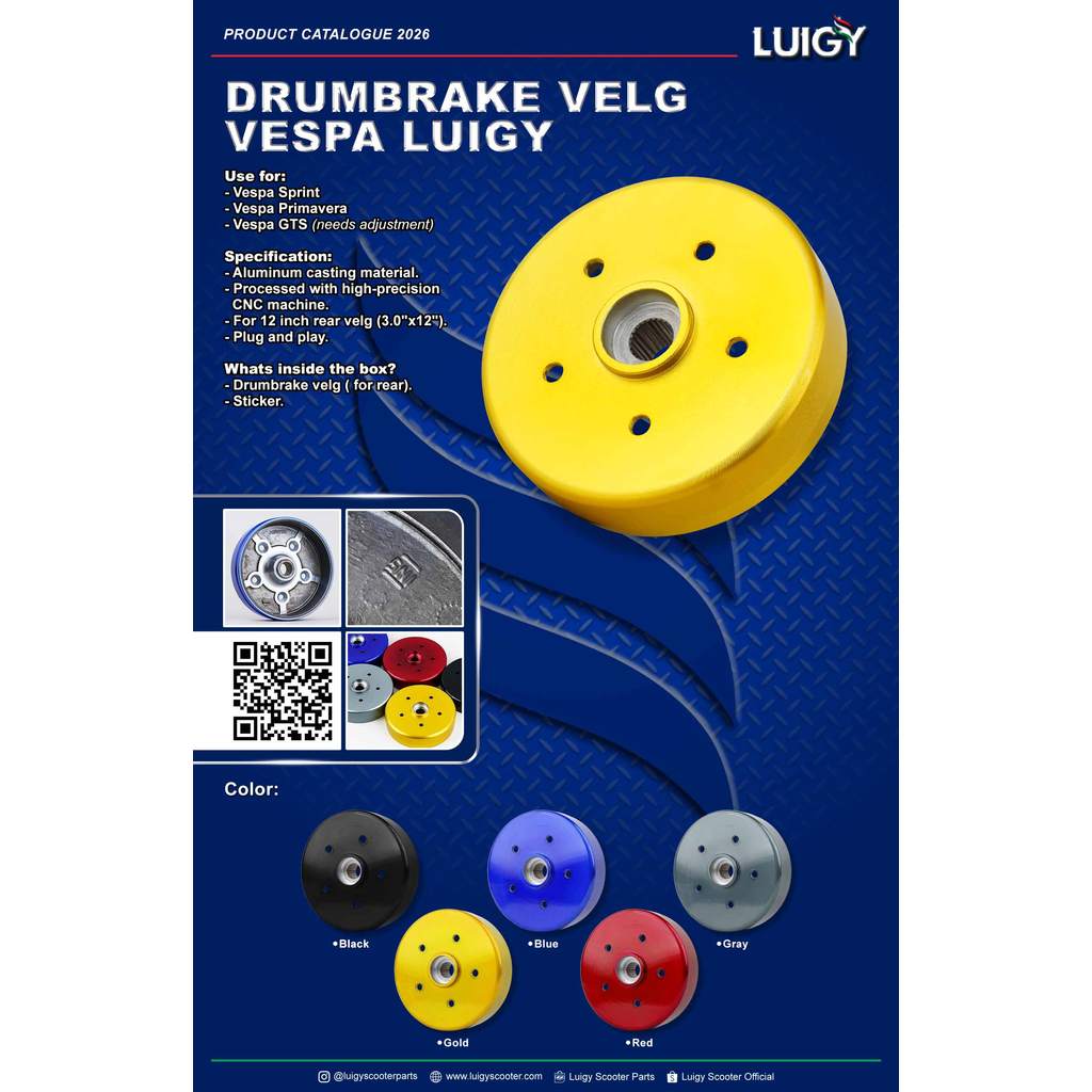 Drumbrake Velg Vespa Sprint Primavera Luigy