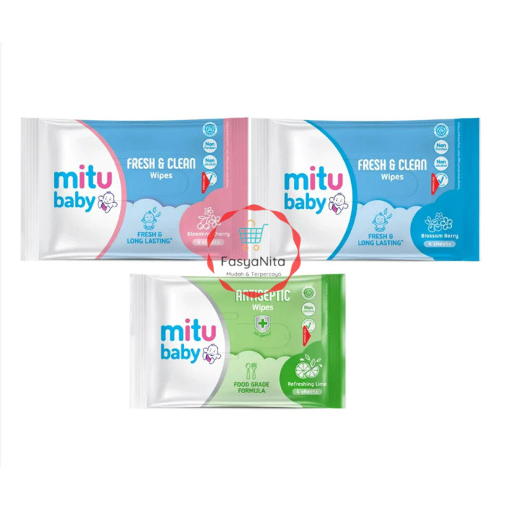 Mitu Tissue Basah Mini / 1 Renceng Isi 12 Pcs - Fasyanita Online Fresh Mart Denpasar - Kelontong