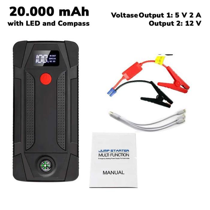 Jumper Aki Mobil Portable Power Bank 20000mAh Senter For Android Apple - 20000 mAh R22