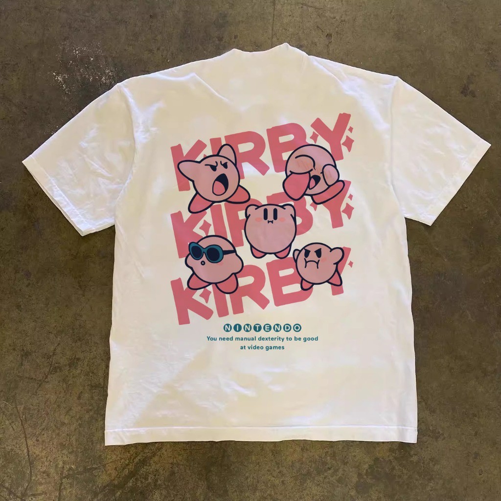 kapas murni JJ.STORE Korea Style T-shirt Oversize Pink Kirbyn | Kaos Wanita Hitam | Kaos pria dan wa