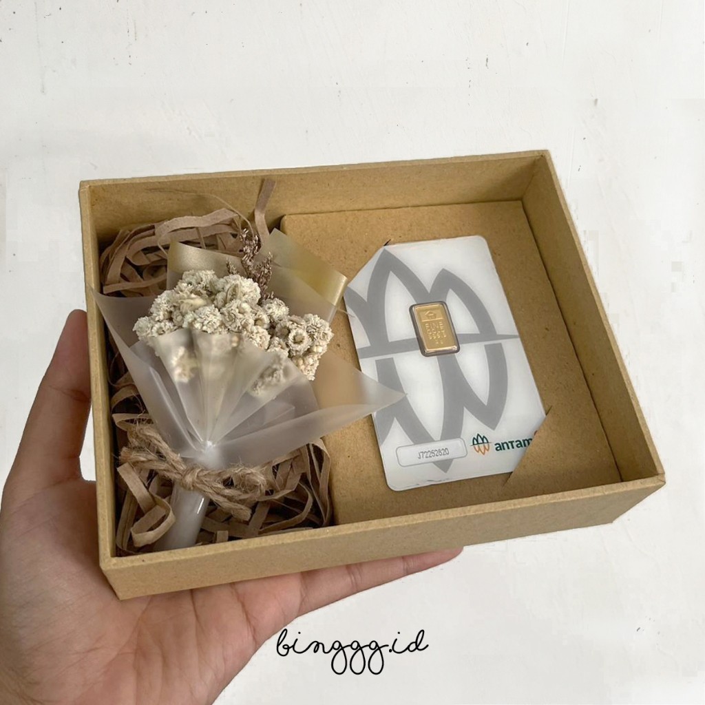 Promo Murah KOTAK KADO EMAS ANTAM MINI  (BOX SAJA + BOUQUET) PRE-ORDER 3 HARI Terlaris