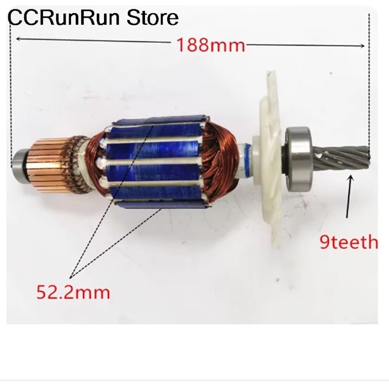 Original 220-230V 9 Teeth Rotor 623917-00 For Dewalt DW713 DWS715 DWS713 Spare Parts