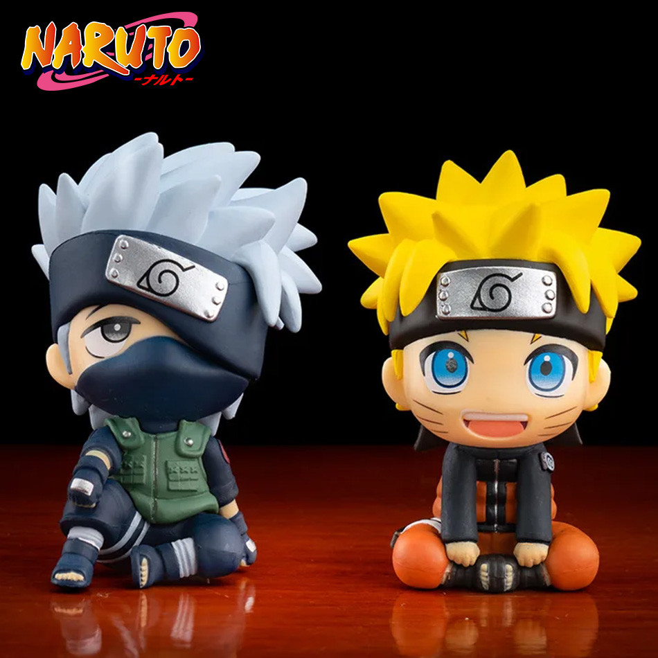 Hot 10cm Naruto Anime Figure Uzumaki Naruto Kakashi Uiha Sasuke Itai Cute Toys Q Figurals Action Fig