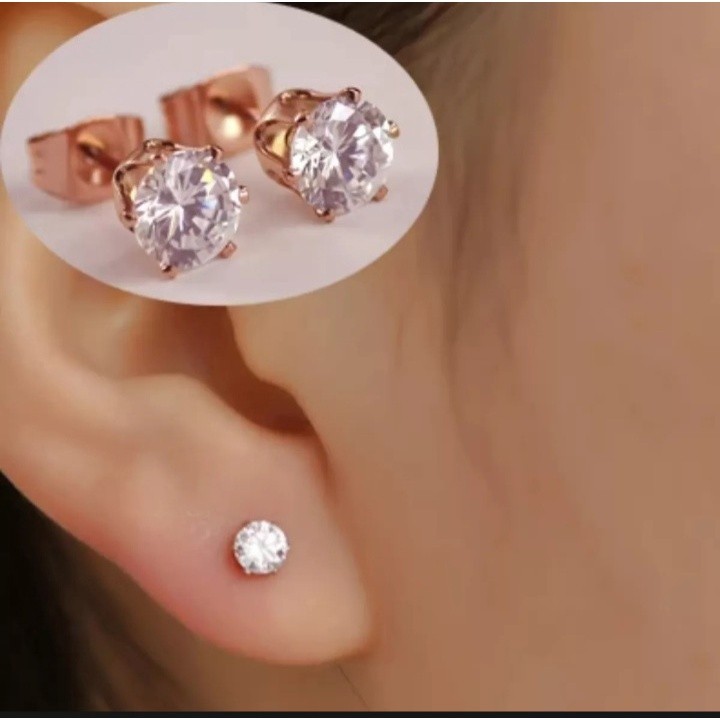 Anting Tusuk Titanium Wanita Aksesoris Wanita Asli Titanium