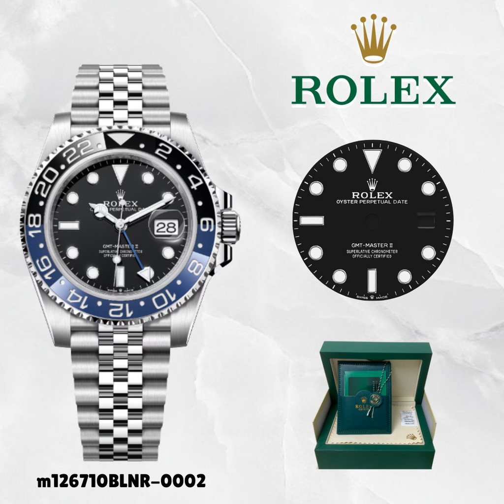 Jam tangan ROLEX GMT-MASTER II m126710BLNR-0002 Pria  Original Bezel Biru sudah termasuk Box Lengkap