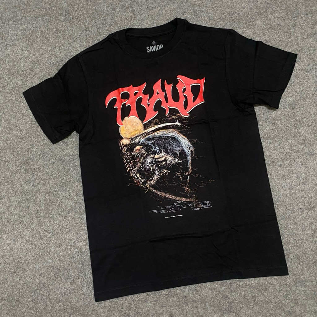 (COD) Fraud - Giants Slayer Original Kaos Band Hitam Katun