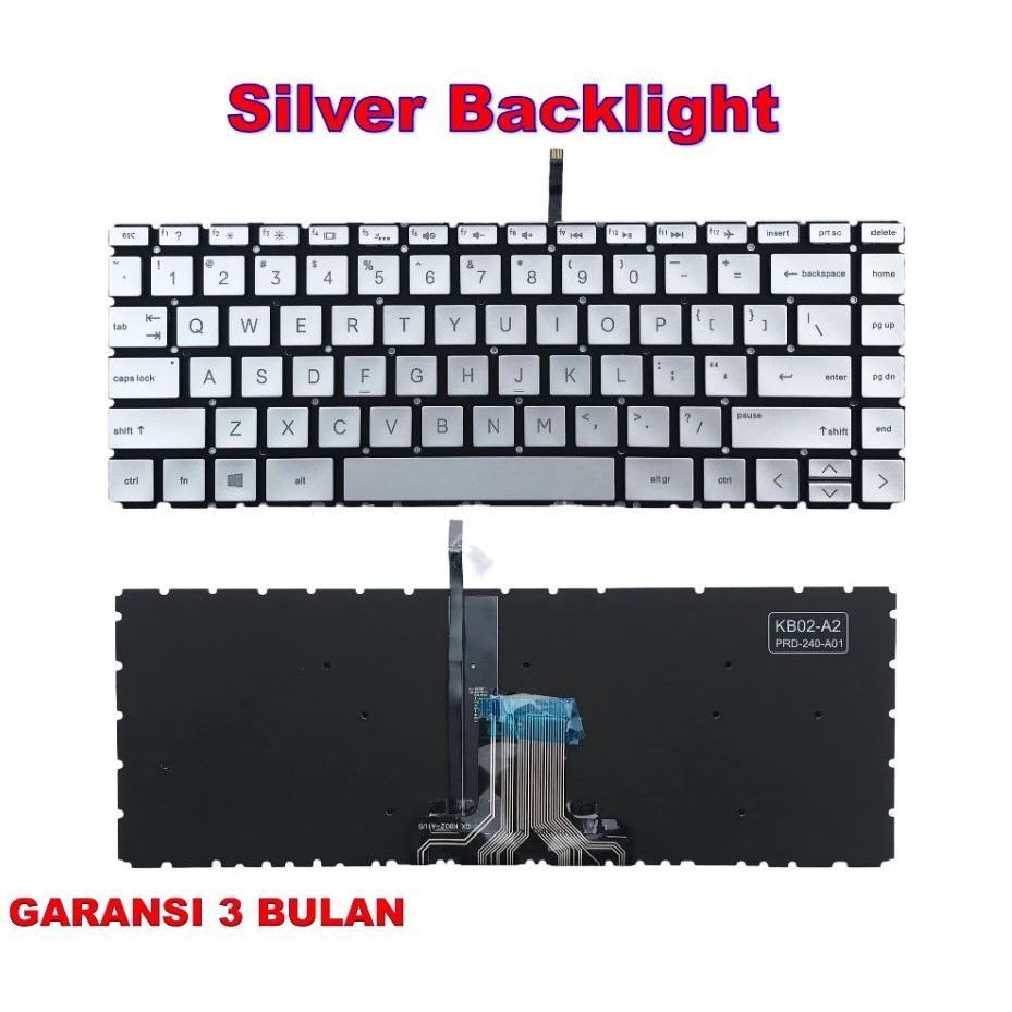Keyboard Laptop HP 14s-dq0508TU 14s-dq2622TU 14s-dq2518TU Silver BACKLIGHT -HRCB