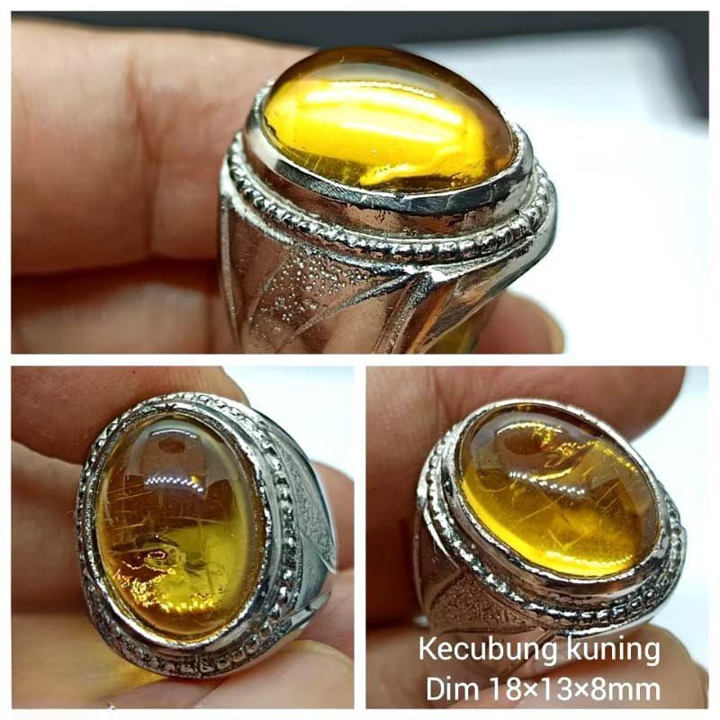 CINCIN BATU KECUBUNG KUNING KALIMANTAN CRYSTAL HG