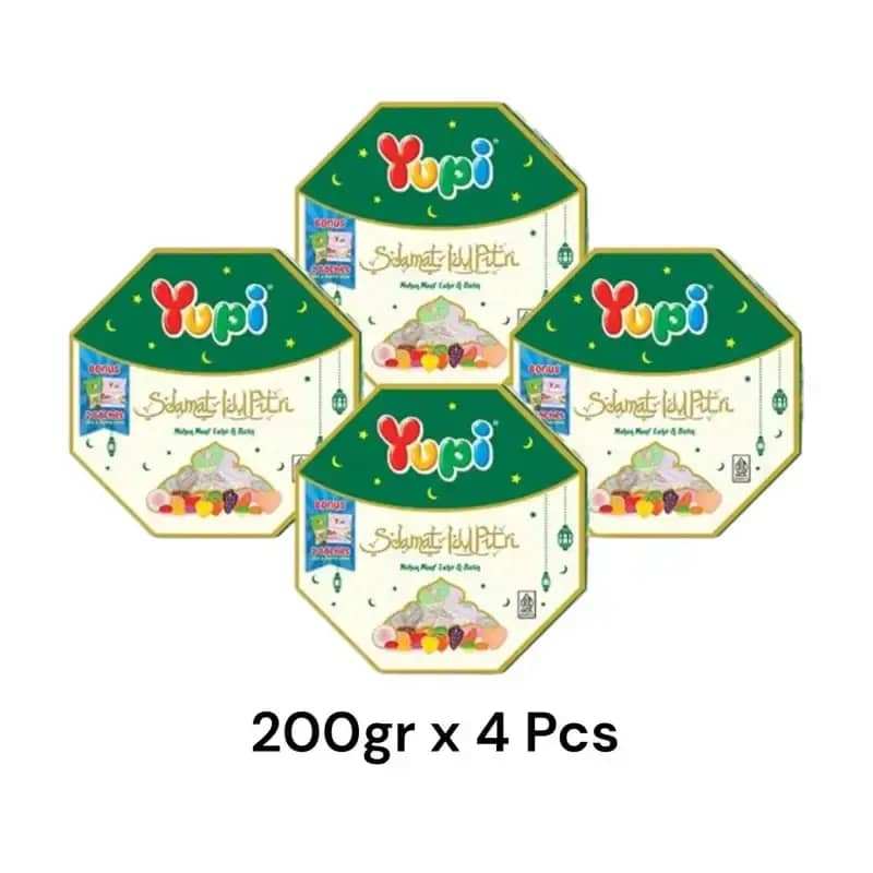 Yupi Permen Gummy Candy Edisi Spesial Lebaran Idul Fitri Pack 200gr x 4 Pcs | Eid Mubarak Special Ed