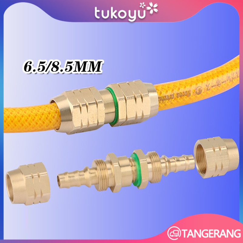 Nepel Sambungan Selang Kuningan 6.5mm 8.5mm Ulir Universal Tahan Karat Untuk Selang Pertanian Irigas