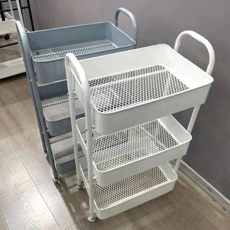 Multifunctional Trolley Storage Rack, Floor Multi-layer Storage Rack, Bathroom Wheeled Trolley, Toy 