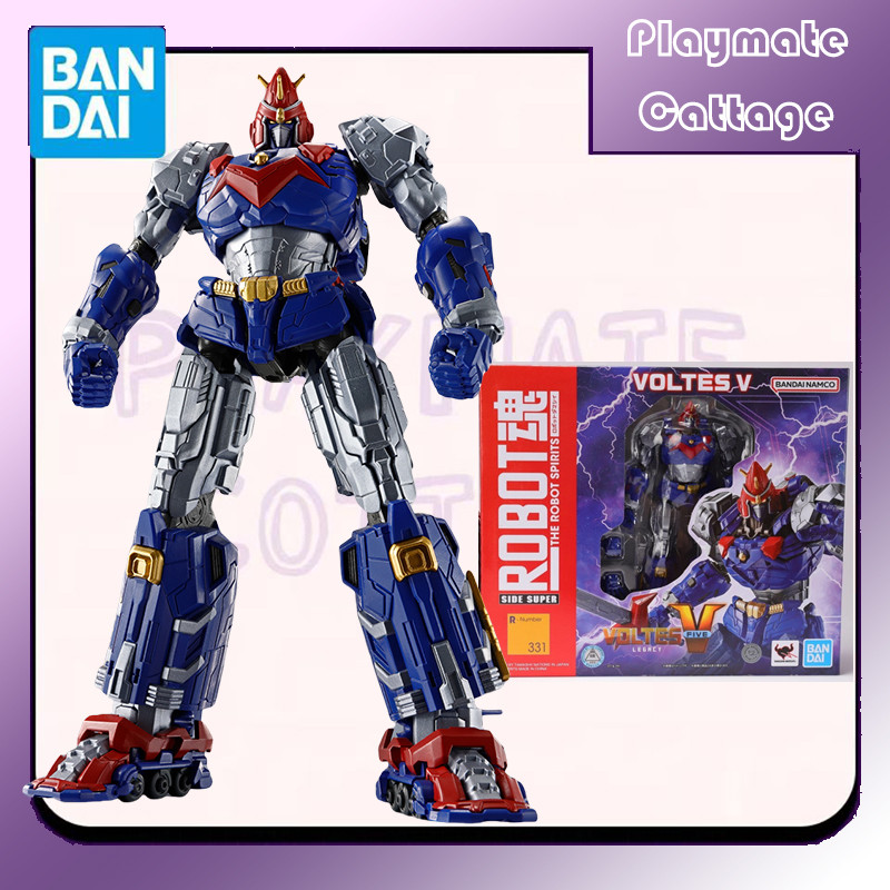 In Stock BANDAI Original THE ROBOT SPIRITS 331 Super Electromagnetic Robot VOLTES V Anime Figure Mod