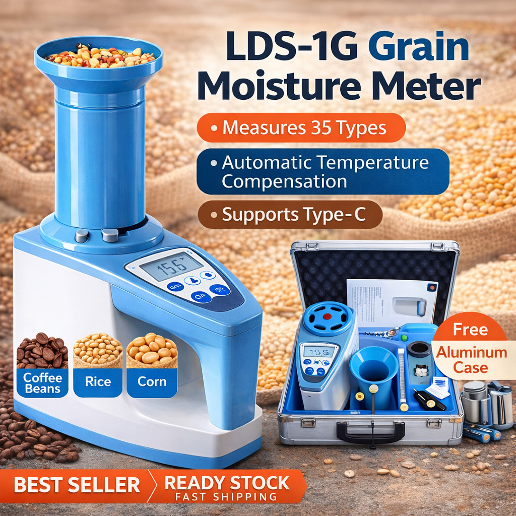 LDS-1G Alat Ukur Kadar Air Grain Moisture Meter Analyzer pengukur kadar air inport Biji Kopi