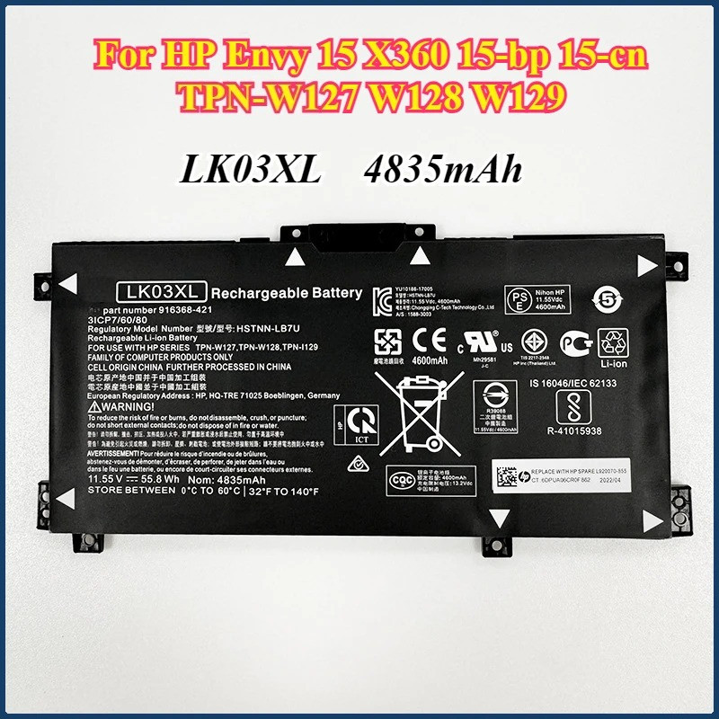 Laptop Battery LK03XL for HP Envy 15 X360 15-bp 15- TPN-W127 W128 W129 HSTNN-LB7U HSTNN-UB7I HSTNN-I