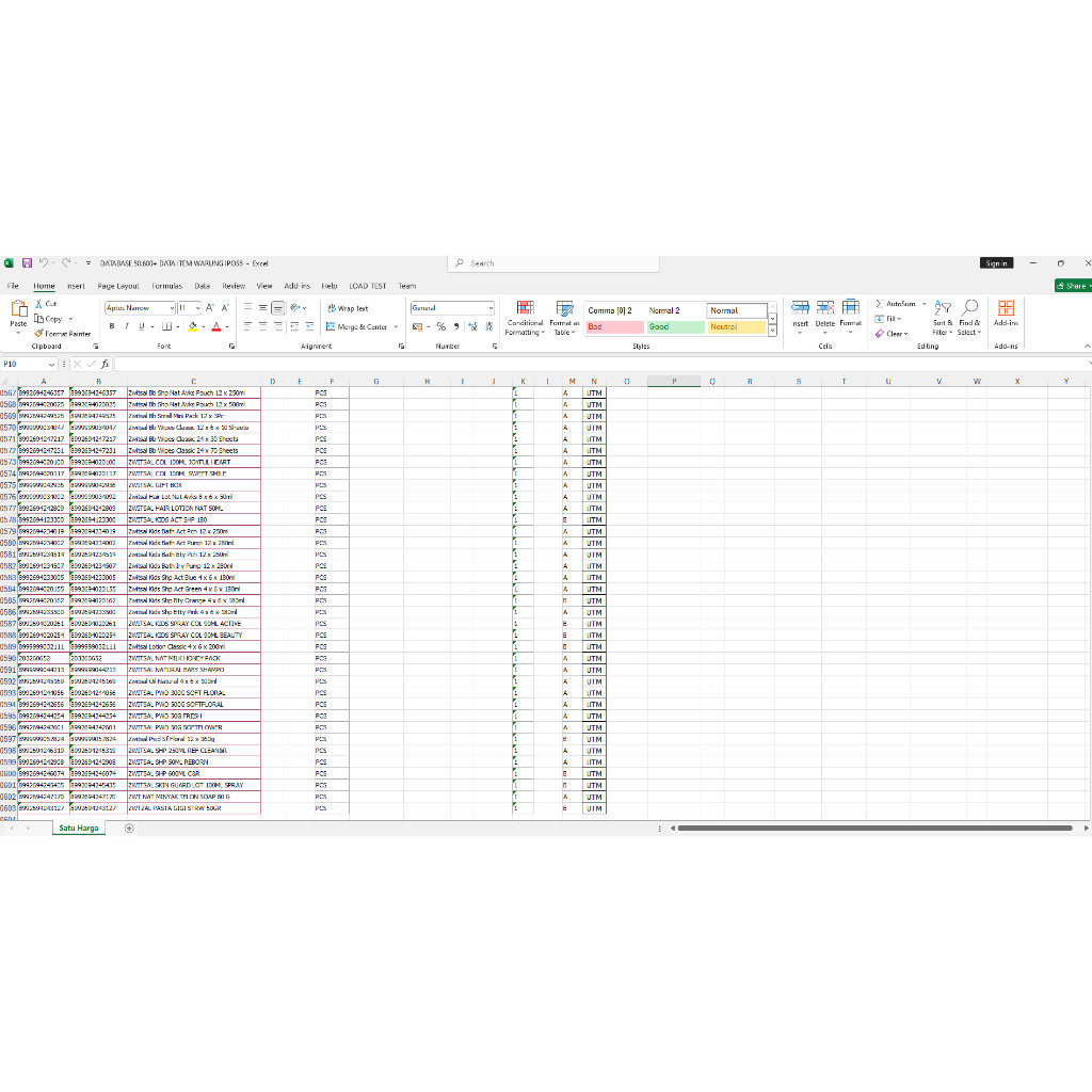 Database Produk Siap Import Untuk IPOS 5.0