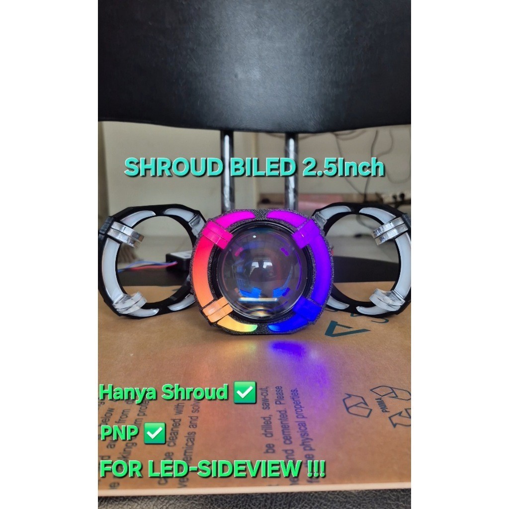 Radja Slim Frame Shroud Headlamp Biled 2.5 Inch Model Cakar Custom Motor Mobil