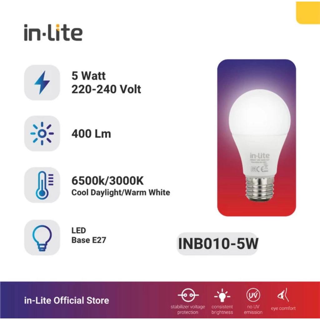 InLite Lampu Bohlam Bulb LED 5 Watt Putih INB010