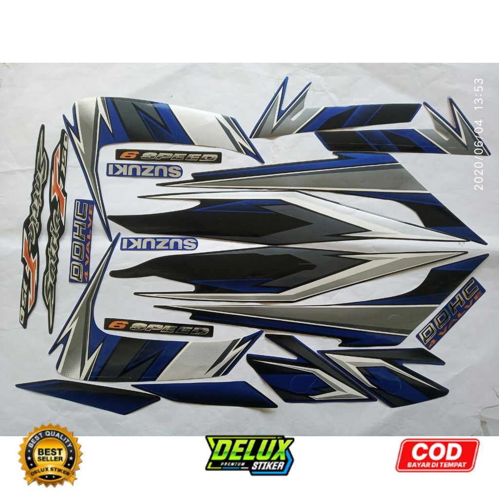 stiker striping suzuki satria fu150 2009 barong biru
