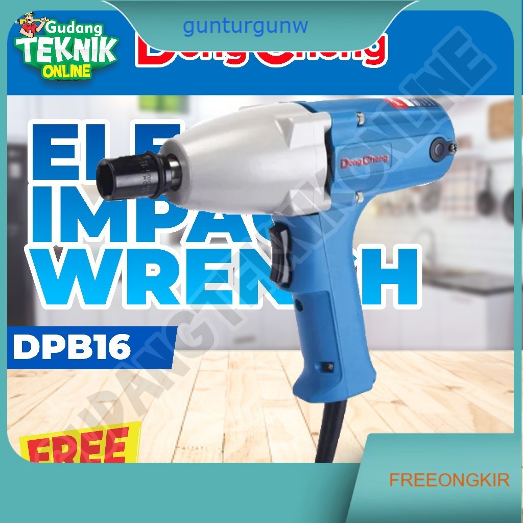 Impact Wrench LISTRIK DONGCHENG DPB16 / Alat Bor Impek Pembuka Baut Mur Baut LISTRIK DPB 16 - Electr
