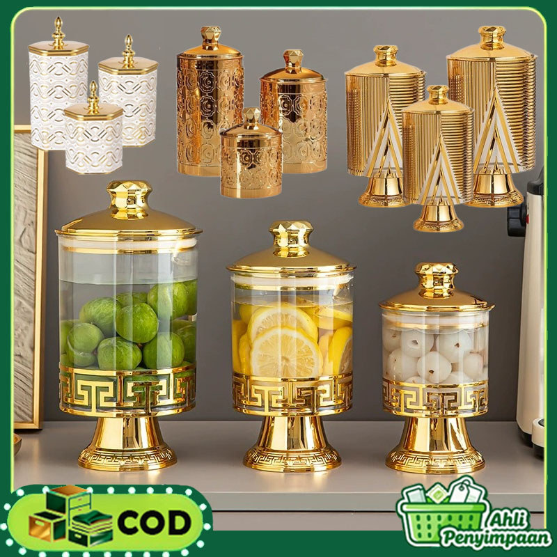 3pcs/Set Toples Makanan Plastik Kemewahan Yang Tersegel Toples Ramadan Toples Lebaran Toples Snack P