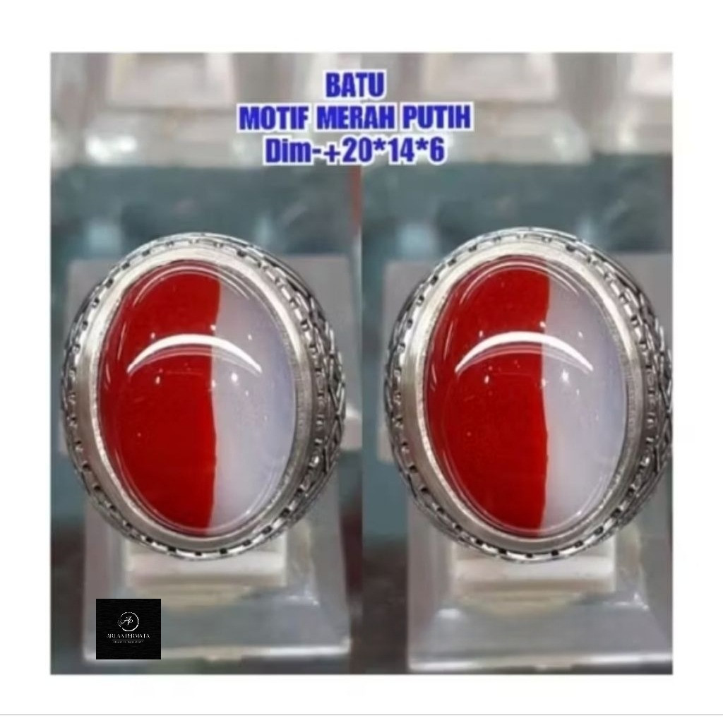Cincin batu motif merah putih
