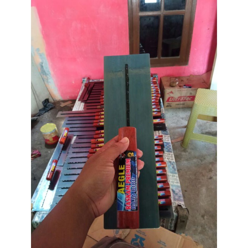 Raskam baja plat biru 35 cm Reskam Trowel Roskam acian