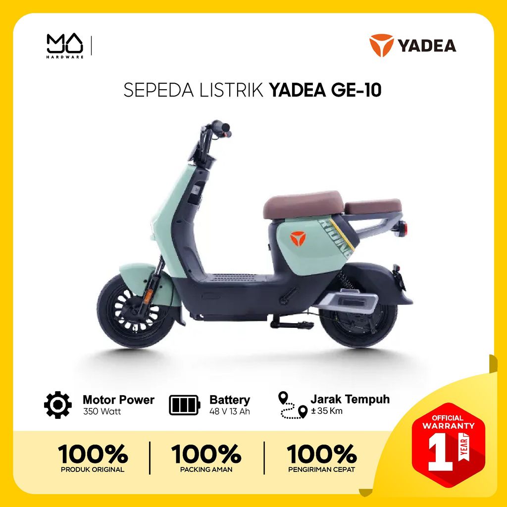 Yadea GE10 Sepeda Listrik Electric Vehicle EV 350W - Design Elegan - Garansi Resmi