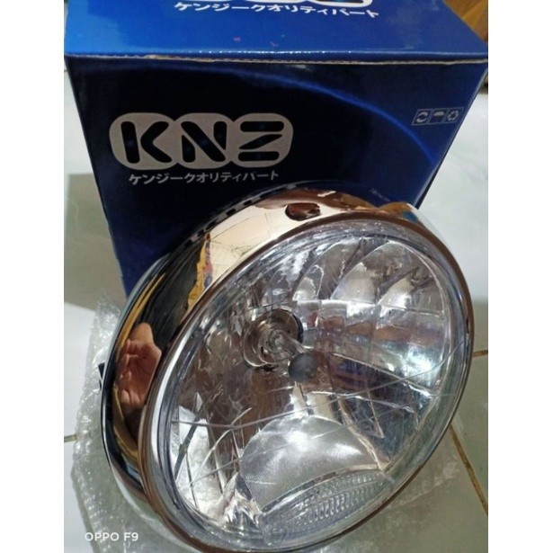 KATLENSHOP Lampu Depan Bulat Vixion Old Cover Hitam Mika Crum