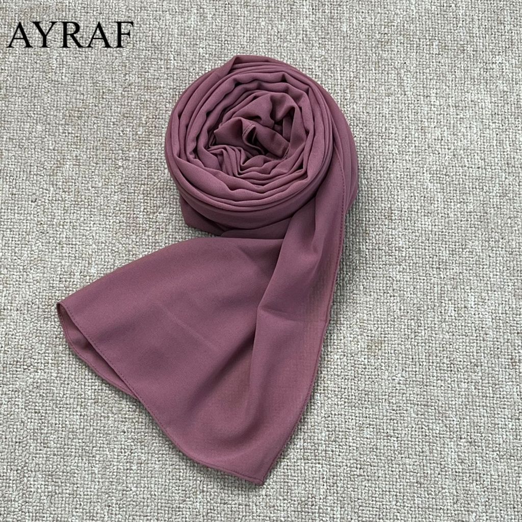 Pashmina Ceruty Babydoll Premium | Hijab Ceruty Jatuh Anti Kusut / Hijab Pashmina Ceruty Polos Kekin