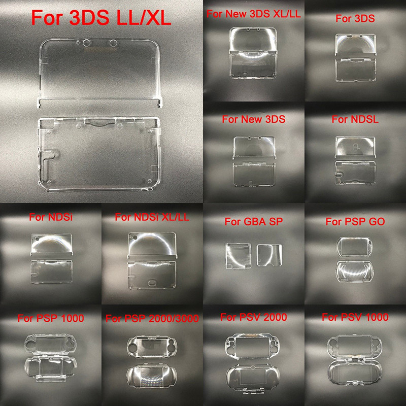 1pcs For Nintend NDSL/NDSi/NDSi XL/3DS/3DS XL/NEW 3DS/NEW 3DS XL Console Transparent Plastic Crystal