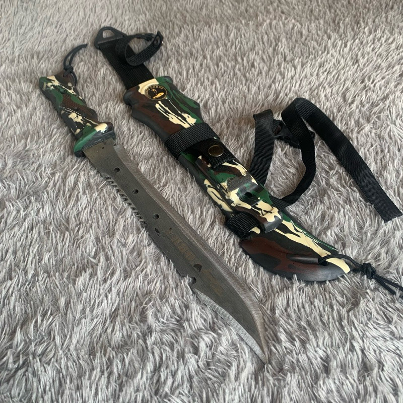 RA Pisau Hunting Survival Berburu panjang total 39,5cm