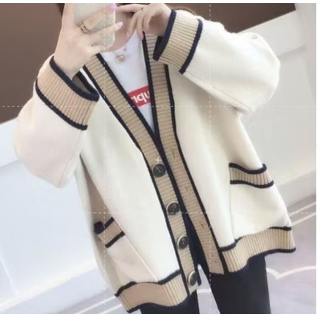 Cardigan rhein oversize soft knit impport tebal // sweater cardigan oversize // cardigan korea