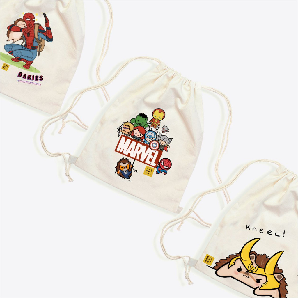 Calories Stringbag MARVEL avengers spiderman hulk drstrange ironman captain america thor | tas kulia