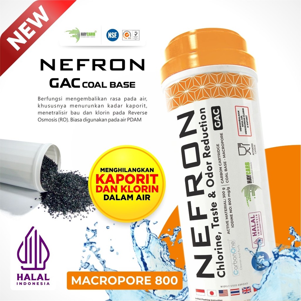 GAC Nefron Macropore Orange 10" | Catridge Filter Air Busa Detergen & Bau Kimia