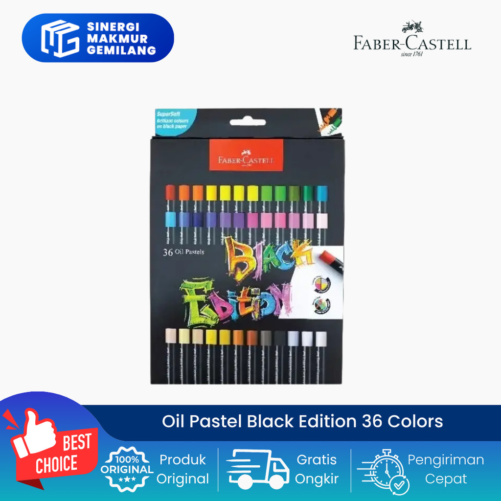Oil Pastel/Crayon/Krayon Black Edition 36 Color/Warna Faber Castell (Set)